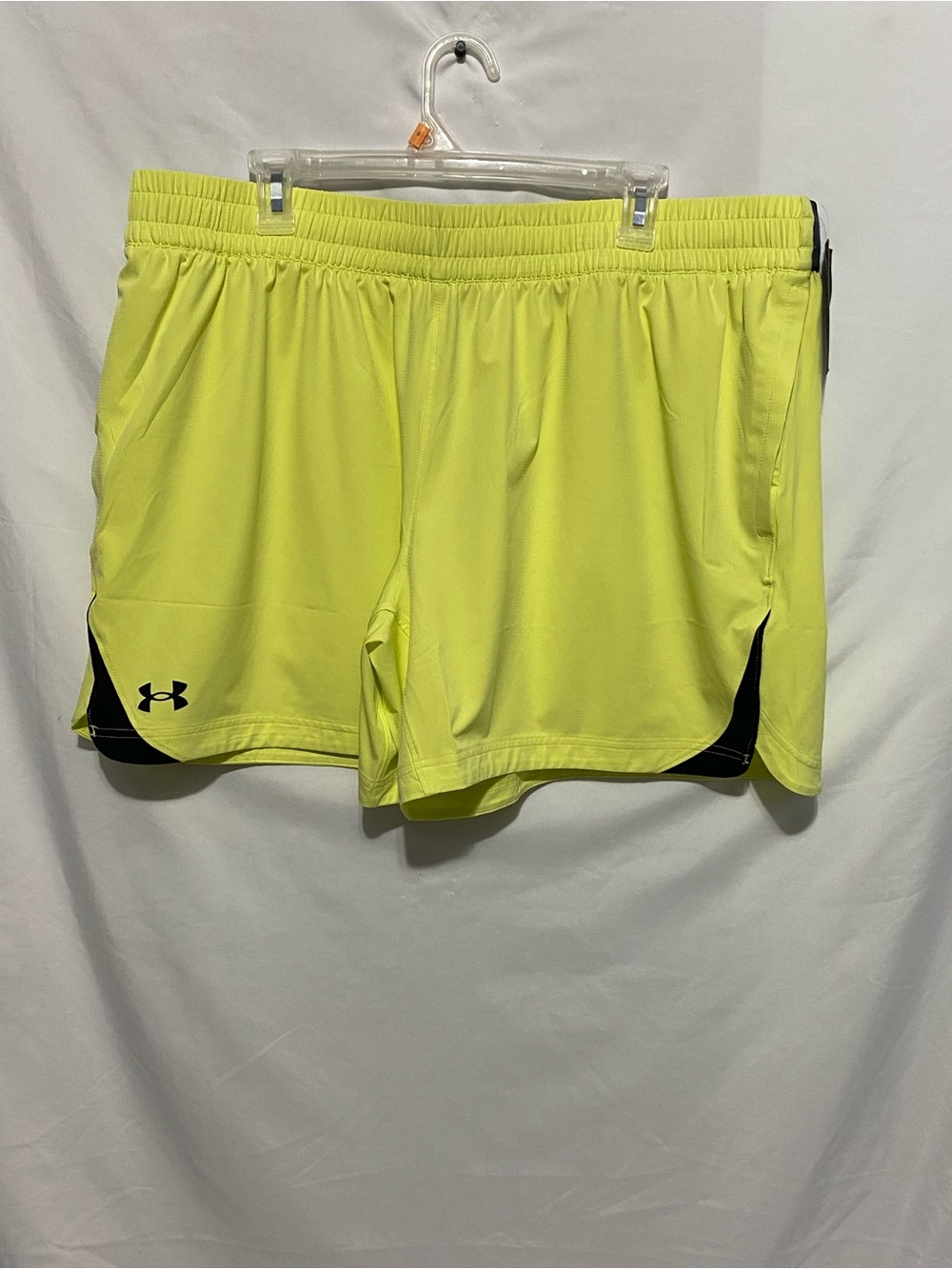 Under Armour Men’s Neon Yellow Athletic Shorts with Black Accents